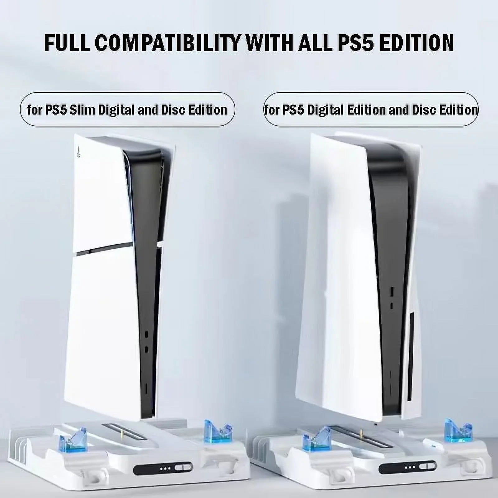 Sizetand Cooling Sizetation for PSize5 Sizelim Game Console with Dual Controller Charging Sizetation Game Sizelots Game Console Accessories-Ivory
