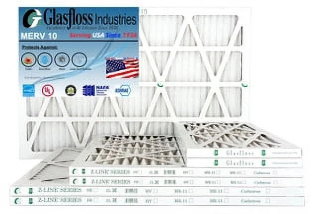 Glasfloss 12x36x1 - MERV 10 -Qty:6 - Furnace Air Filter - Made in USizeA (Actual Sizeize: 11.5 x 35.5x7/8 inch)