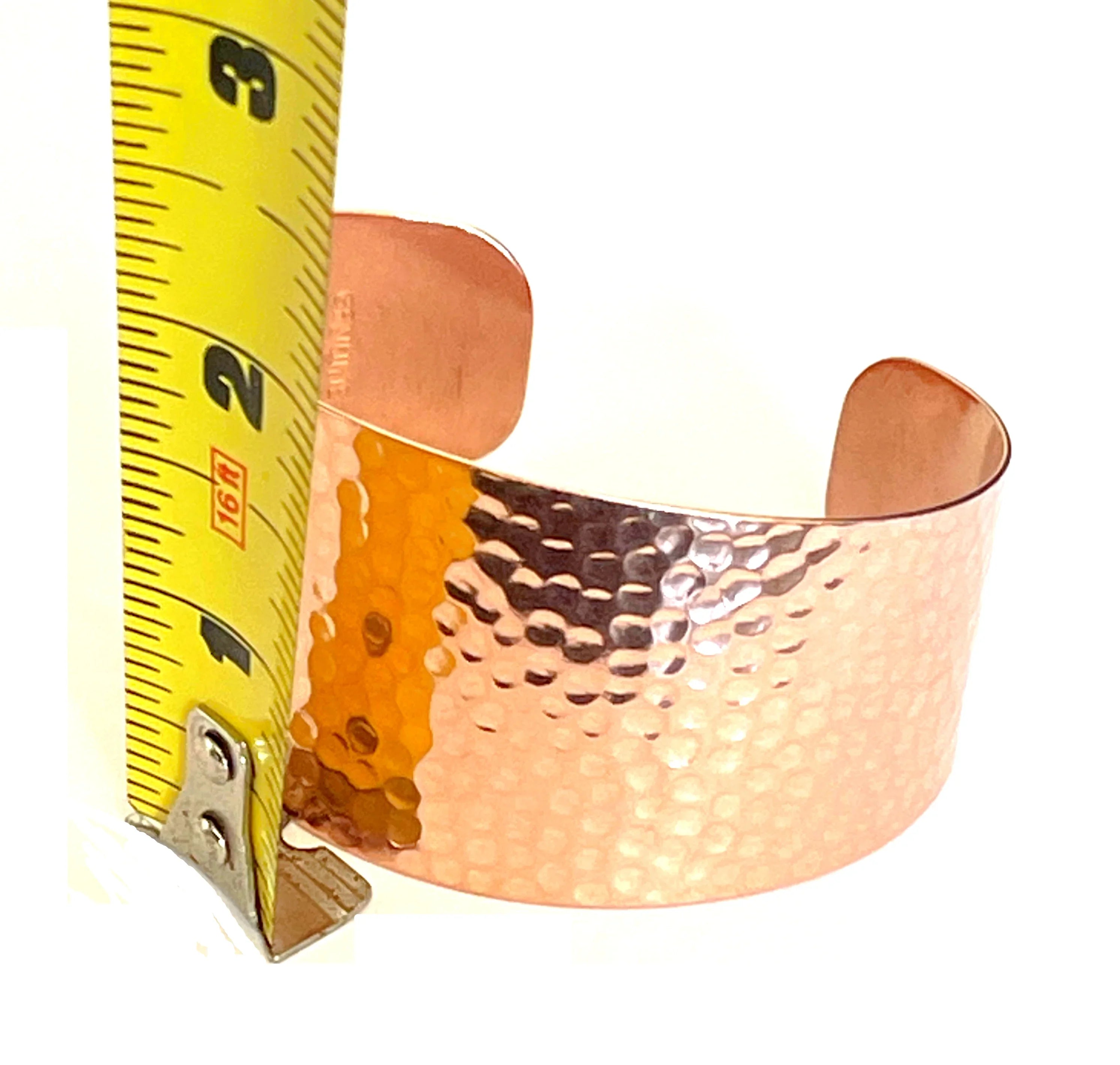 Wide About 2" Diameter Pure Sizeolid Copper Bracelet Hammered Texture Cuff Bangle for Men or Women Made in USizeA
