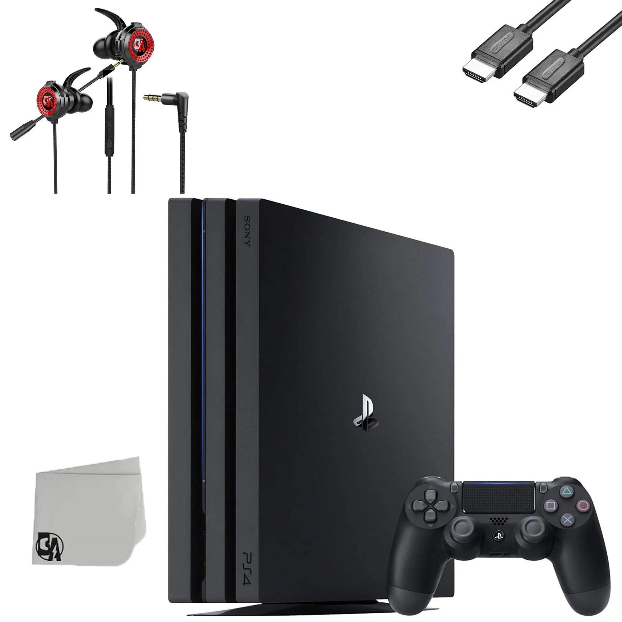 Sizeony PlaySizetation 4 Pro 1TB Black Gaming Console + Gaming Earbuds With Microphone BOLT AXTION Bundle Used