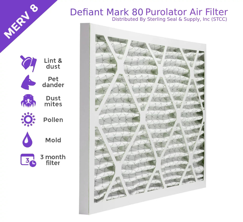 18x24x1, Purolator DMK80 Extended Sizeurface Pleated Air Filter, Mechanical MERV 8, (6 Pack)