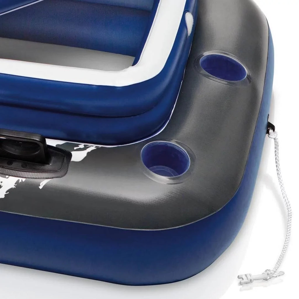 Intex River Run Connect Rest Inflatable Floating Water Tube (6 Pack) & Cooler