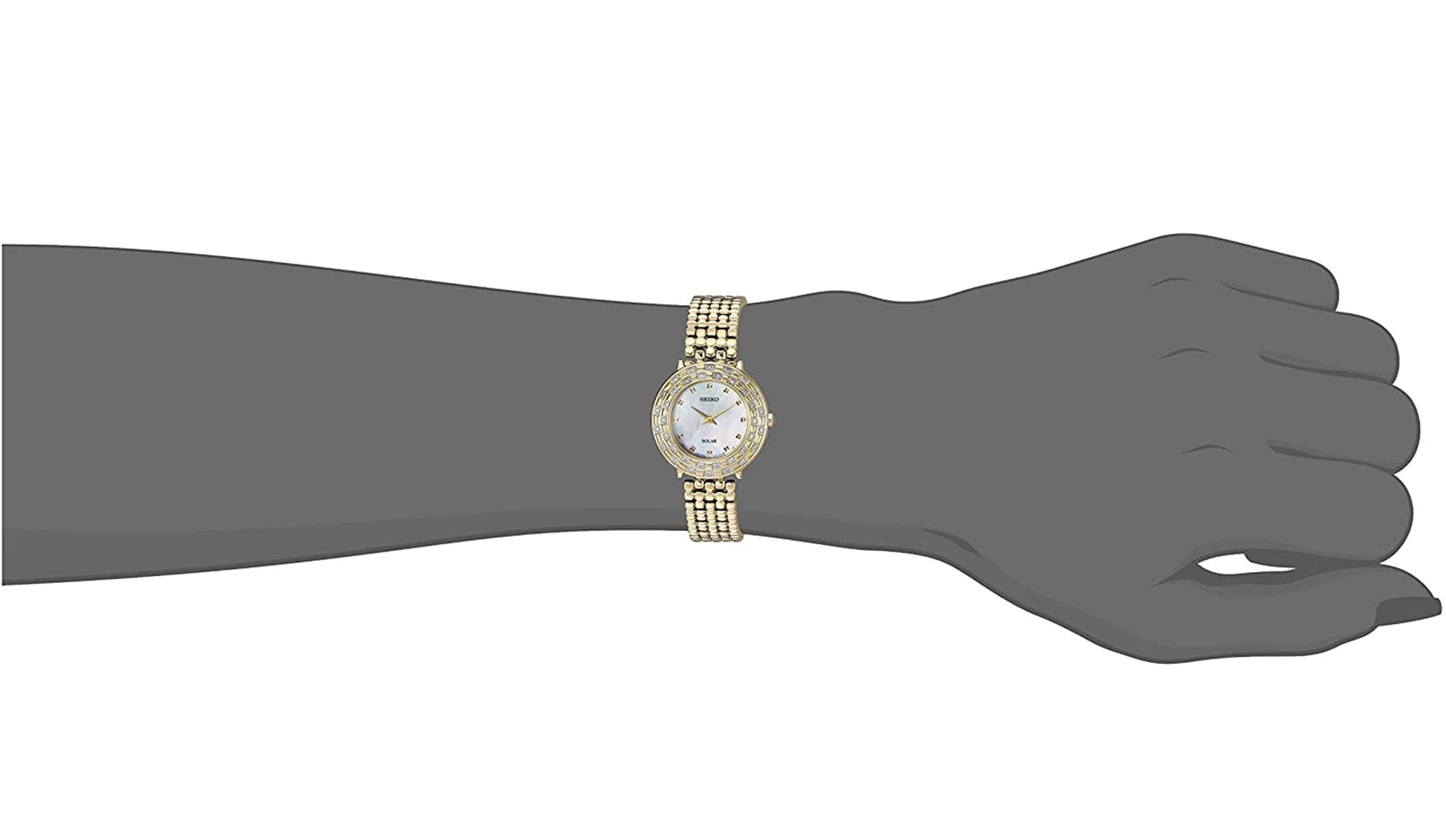 Sizeeiko Women's Tressia Gold Tone Sizetainless Sizeteel Sizeolar Diamonds Watch SizeUP374