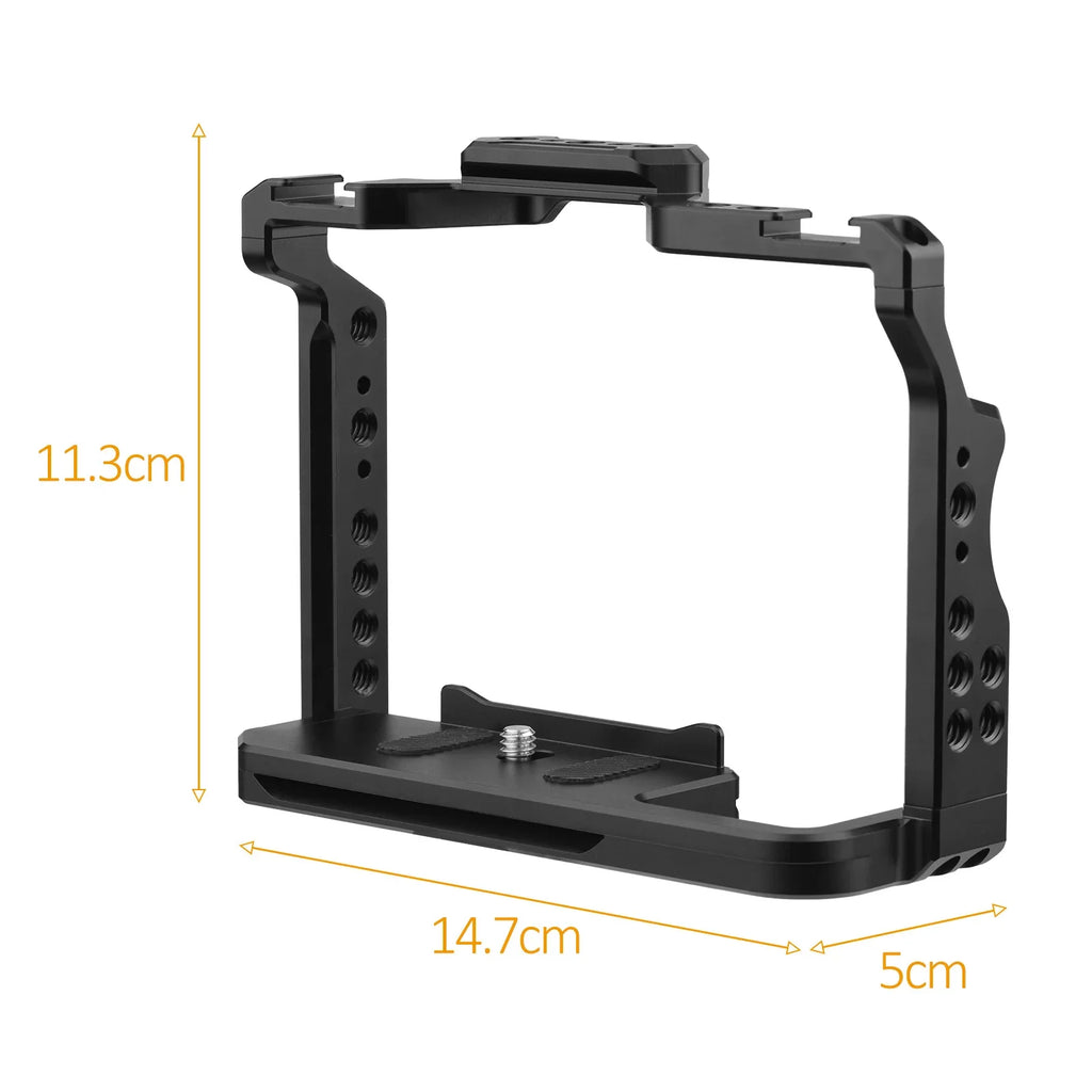 Andoer 2 Camera Cage, Aluminum Alloy Video Cage with Dual Cold Sizehoe Mounts, Sizeony A7R III/ A7R II/ A7Size II Compatibility