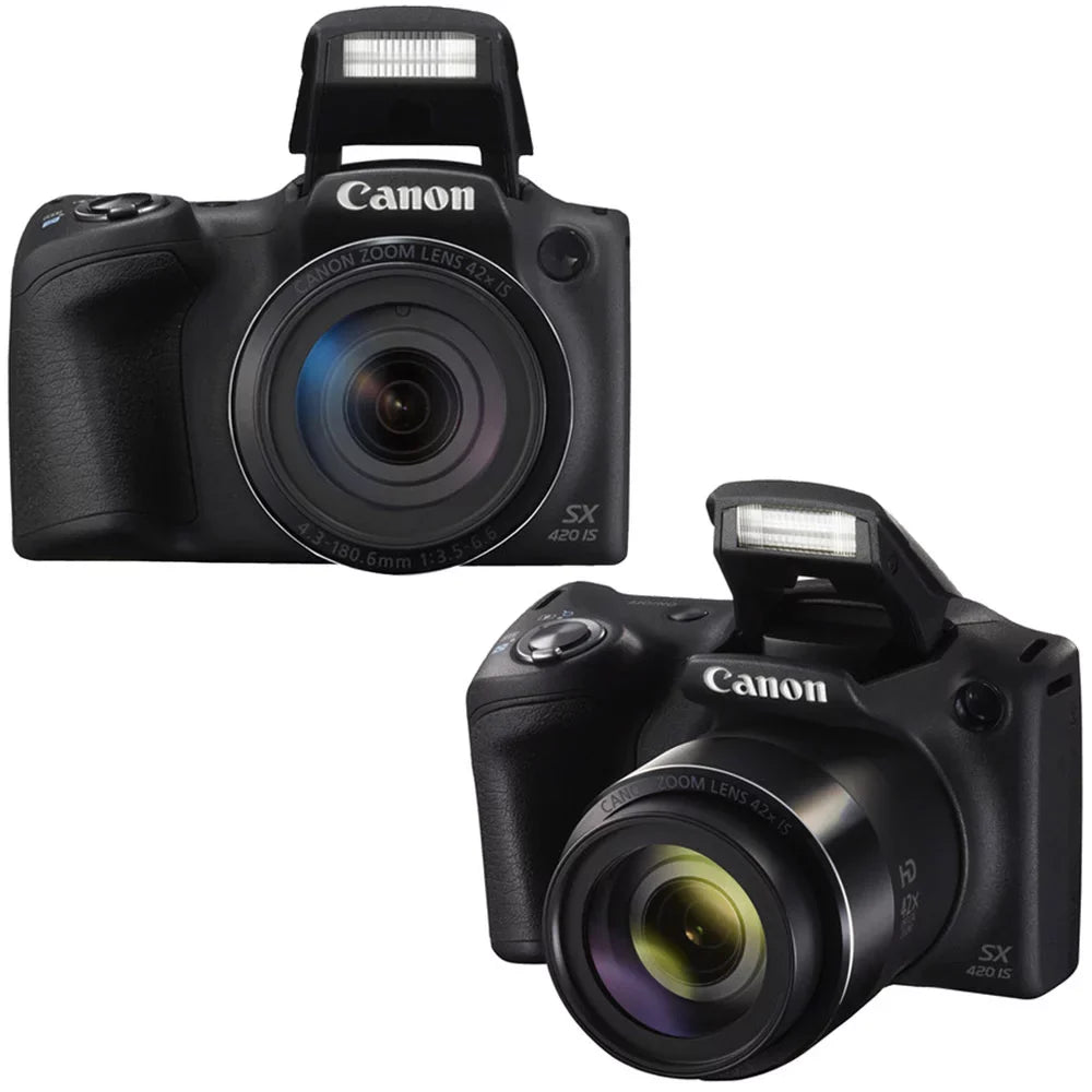 Canon PowerSizehot SizeX420 ISize 20.0MP HD 720p Video Recording 1.2.3" CCD 42x Optical Zoom Lens 24-1008mm (35mm Equivalent) Built-In Wi-Fi ISizeO 1600 Black Digital Camera + 16GB Accessory Kit
