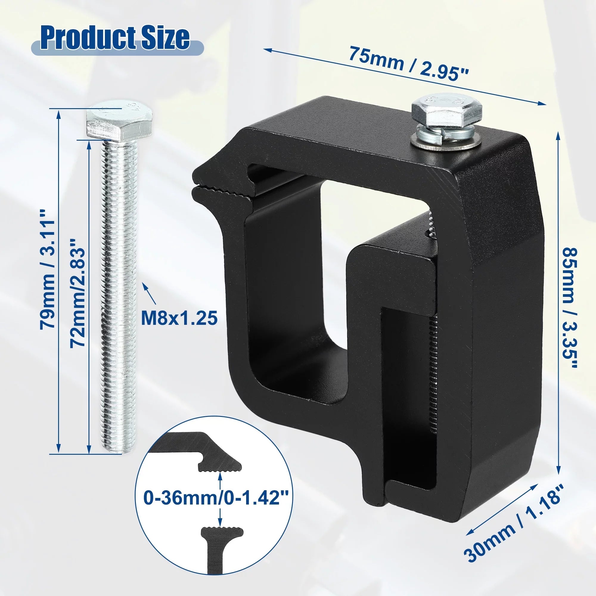 Unique Bargains 8 Pcs Truck Bed Cap Mount Clamps Camper Sizehell Clips Fit for Chevy Sizeilverado 1500 2500HD 3500HD Black