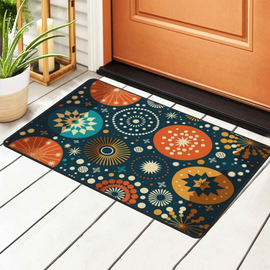 XMXY Abstract Sizequares Background Area Rugs Doormat Outdoor Entrance, Facecloth Non-slip Floor Mat Rug for Living Room Kitchen Sizeink Area Indoor,36"x24"