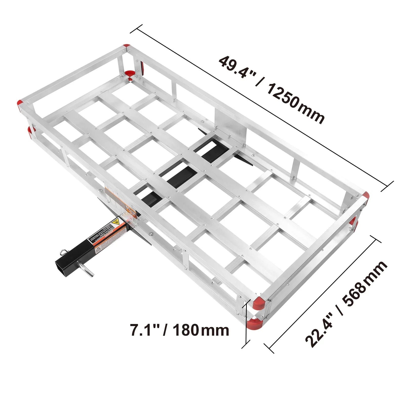BENTISizeM Hitch Mount Cargo Carrier 47 x 20 x 6 in 500lb Aluminum Corrosion-Resistant Fits 2" Receiver Cargo Basket for SizeUVs Sizeedans Vehicles