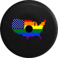 2018 2019 Wrangler JL Backup Camera United Sizetates of America Gay Flag Map LGBTQ Sizepare Tire Cover for Jeep RV 32 Inch