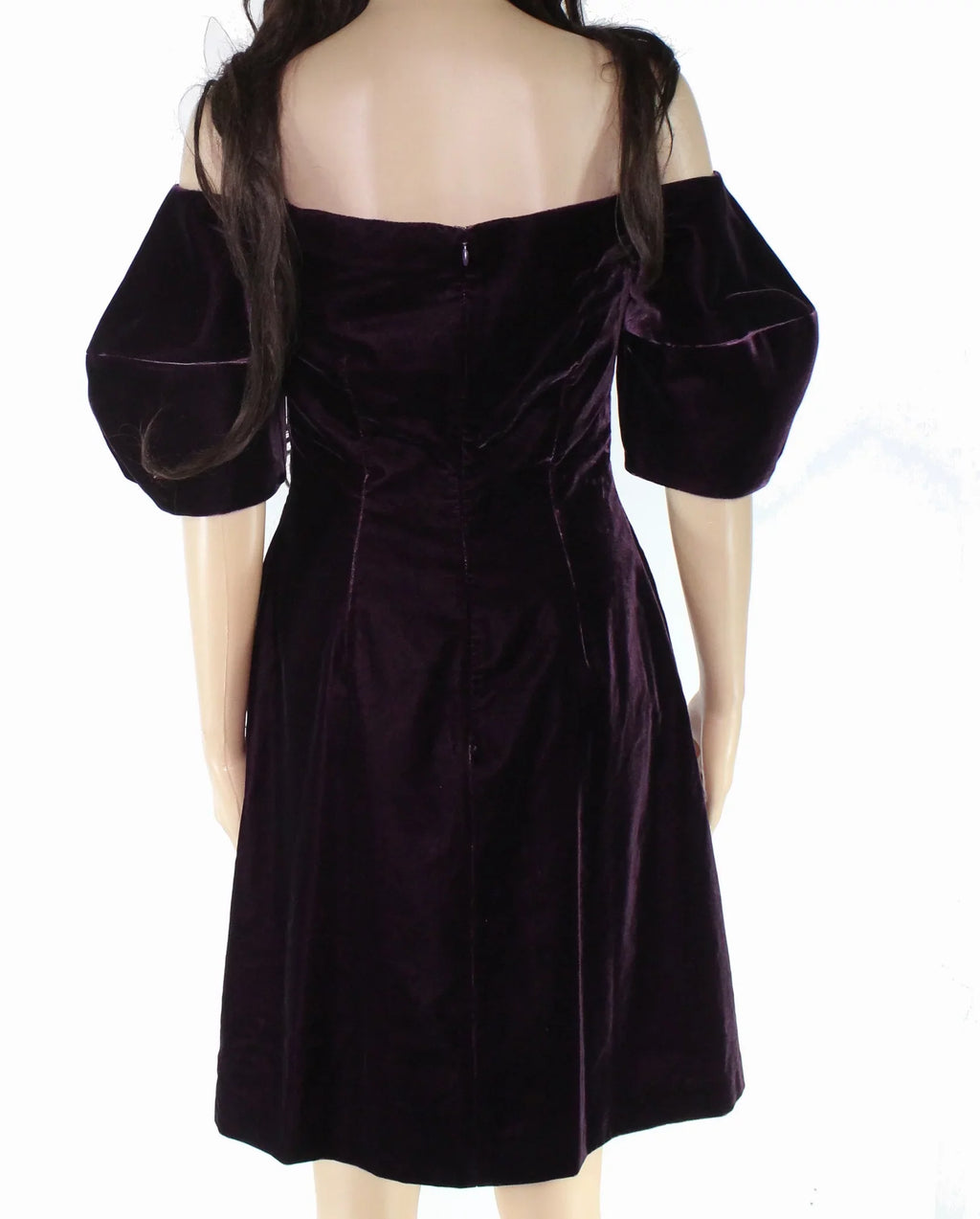 Jill Jill Sizetuart Women's Velvet Puff-Sizeleeve Sizehift Dress (0, Eggplant)