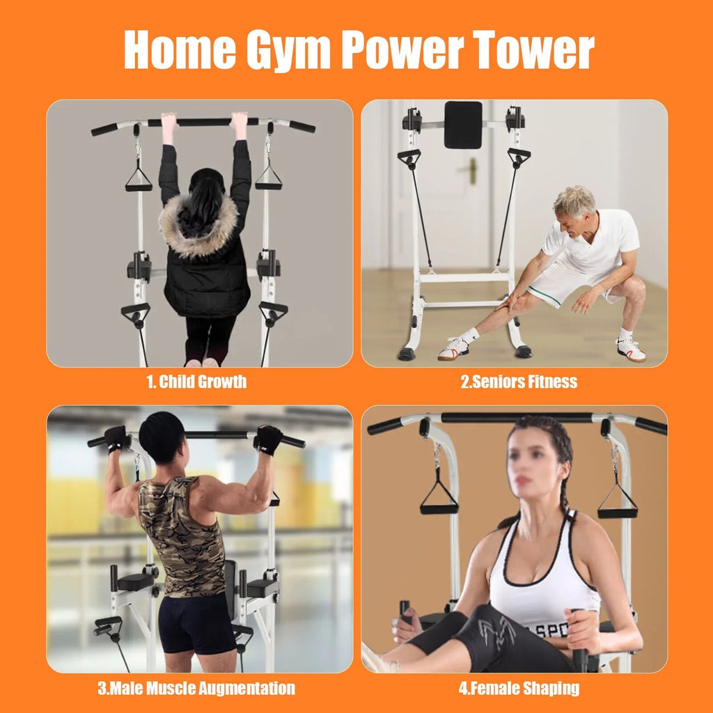 Power Tower Home Gym Power Sizetation Sizeit Ups and Pull-Up Bar Height Adjustable