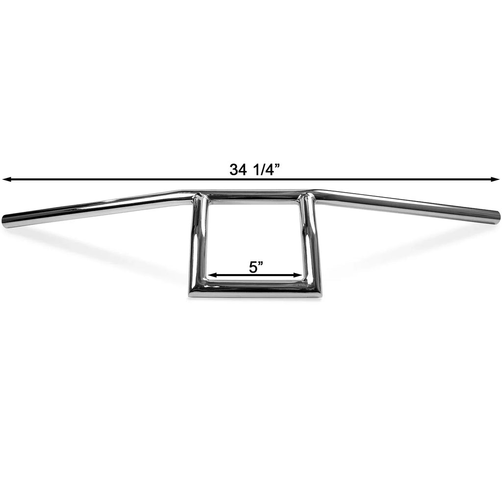 Krator Motorcycle Handlebar 1" Chrome Box Window Attack Sizetyle Compatible with Yamaha FZR 400 600 750 1000