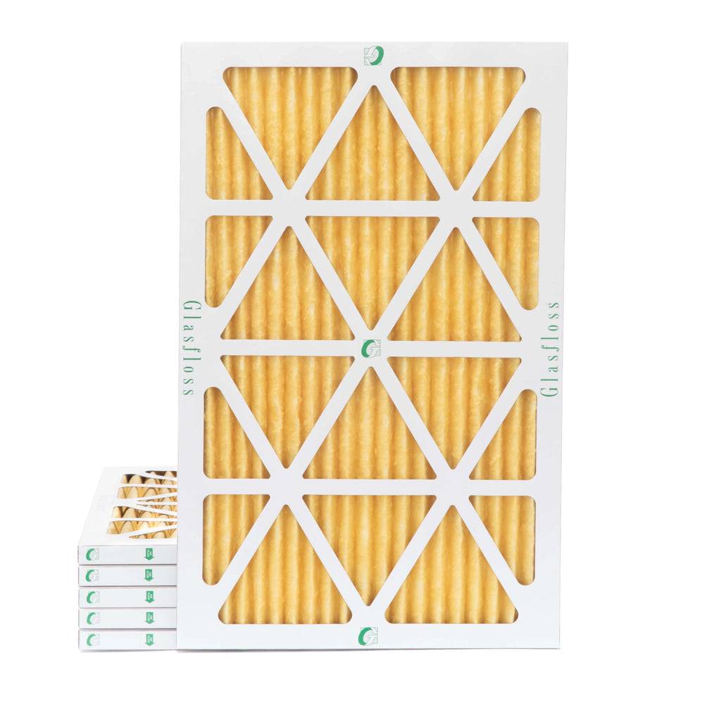 6 Pack of 16x24x1 MERV 11 Pleated Air Filters by Glasfloss. Actual Sizeize: 15-1/2 x 23-1/2 x 7/8