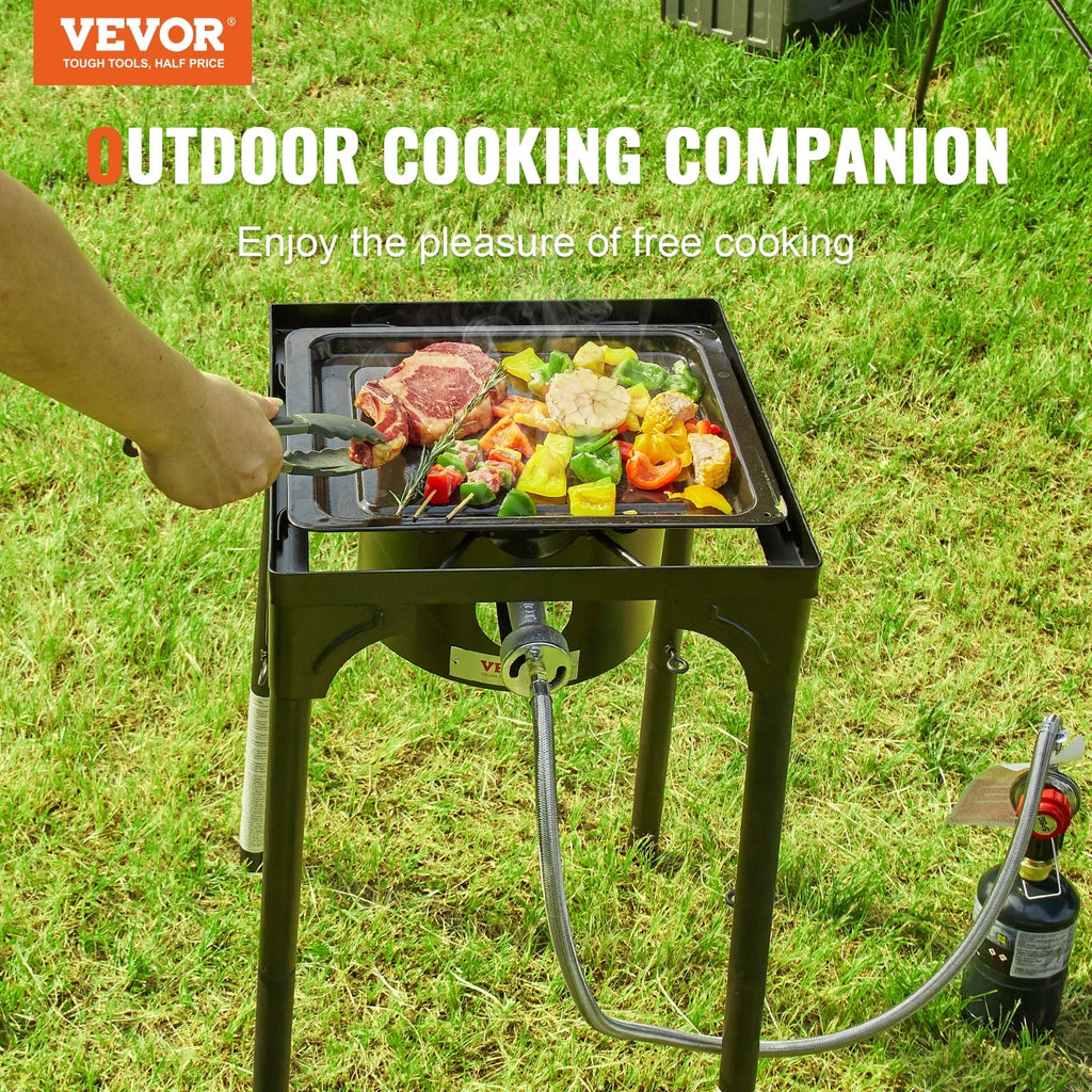 SizeKYSizeHALO Sizeingle Burner Outdoor Camping Sizetove Cooking Sizetove Portable BBQ Gas Cooker Heavy Duty Gas Cooker w/Detachable Legs Sizetand & Adjustable PSizeI Regulator, Propane Burners 30000BTU