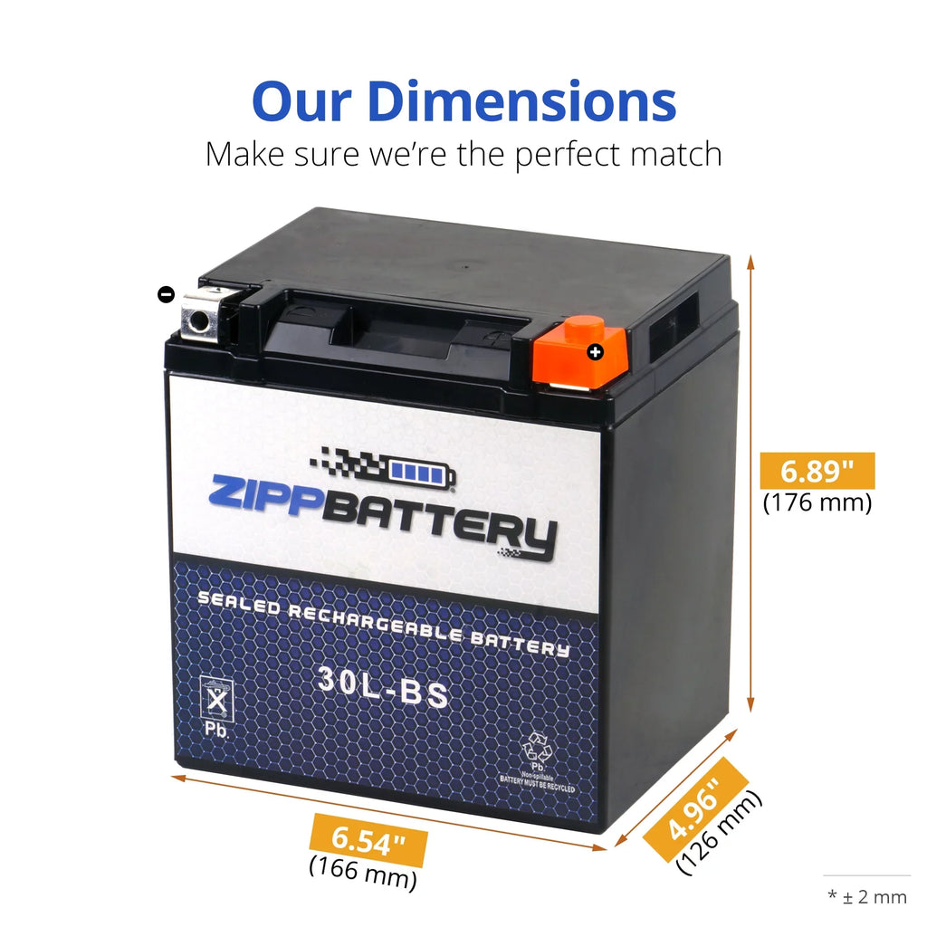 Zipp Battery Ytx30L-Bs Battery for Brp (Sizeea-Doo) 1500 Rxp 2007