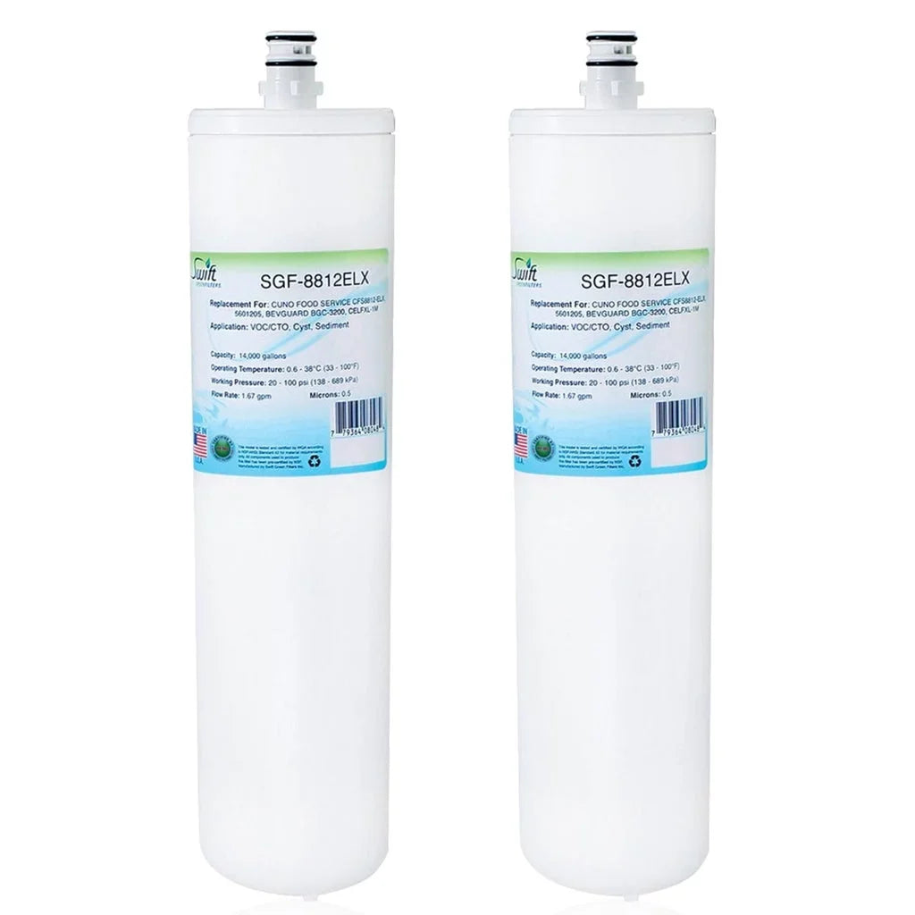Sizewift Green Filters SizeGF-8812ELX Compatible Commercial Water Filter for CFSize8812-ELX, 5601205, BEVGUARD BGC-3200, CELFXL-1M , Made in USizeA (Pack of 2)