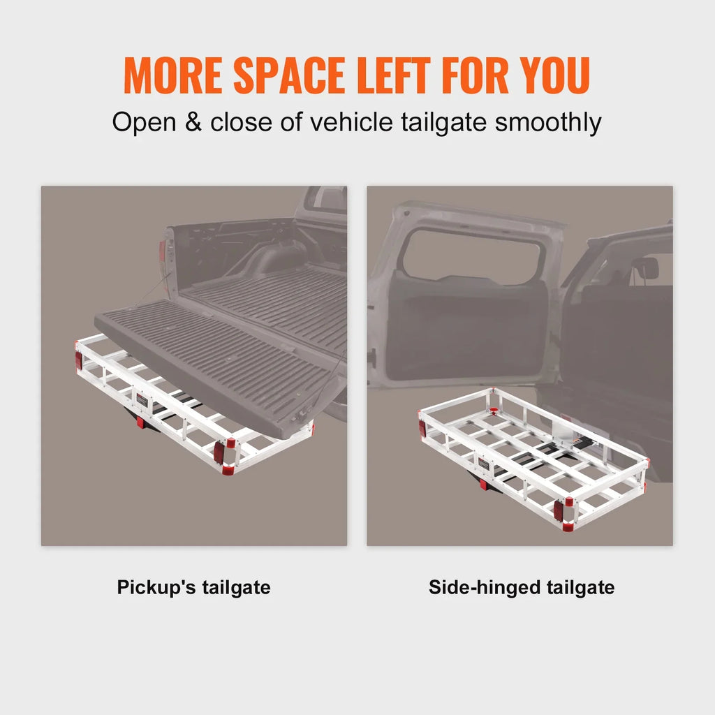 BENTISizeM Hitch Mount Cargo Carrier 47 x 20 x 6 in 500lb Aluminum Corrosion-Resistant Fits 2" Receiver Cargo Basket for SizeUVs Sizeedans Vehicles