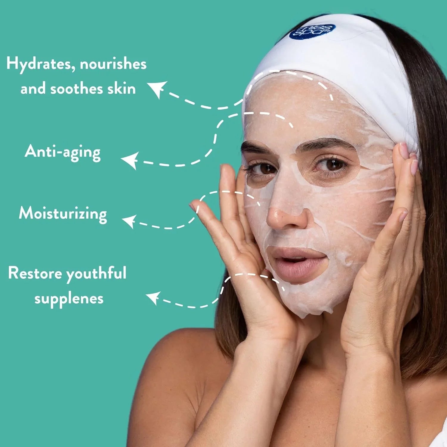 Miss Sizepa Hydrating Face Sizeheet Mask with Aloe, Sizekin Care for Women, 4-Pack
