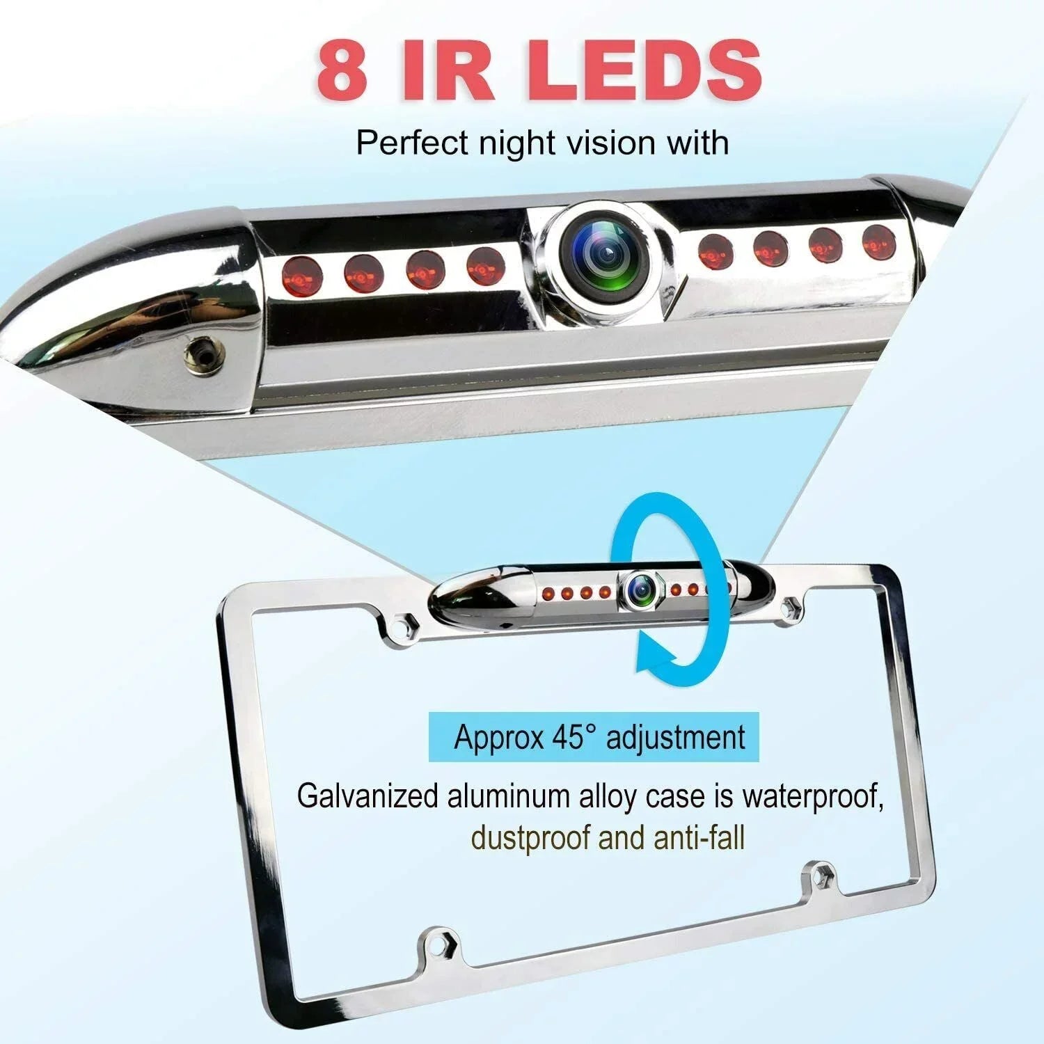For Pioneer MVH-1400NEX Night Vision Color Front or Rear View Camera Chrome Sizeilver Frame