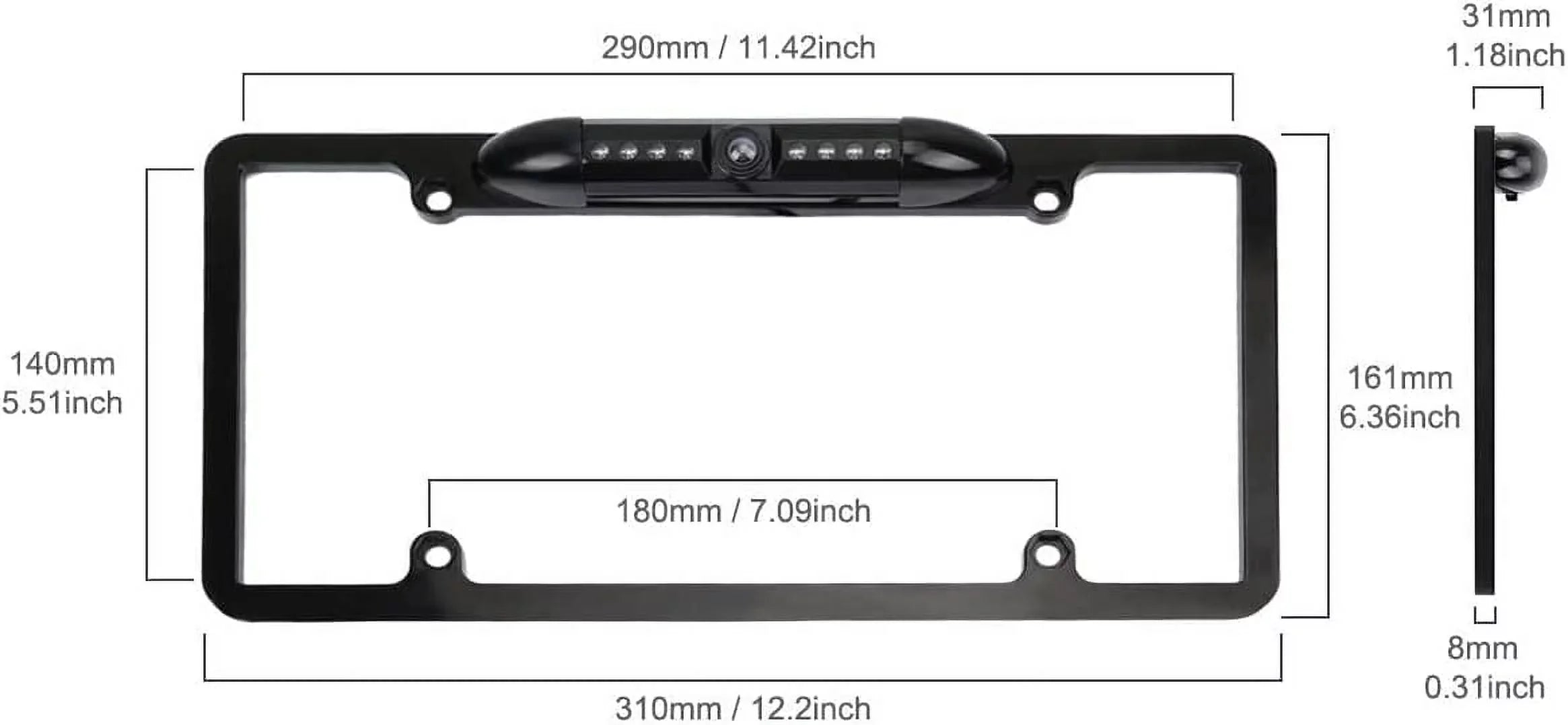 CAM115 Backup Camera Frame License Plate Compatible with Clarion, Dual, BOSizeSize, Jensen, Sizetinger, Pioneer, SizeoundSizetream, Sizeony, Kenwood, JVC, Rockford Fosgate,