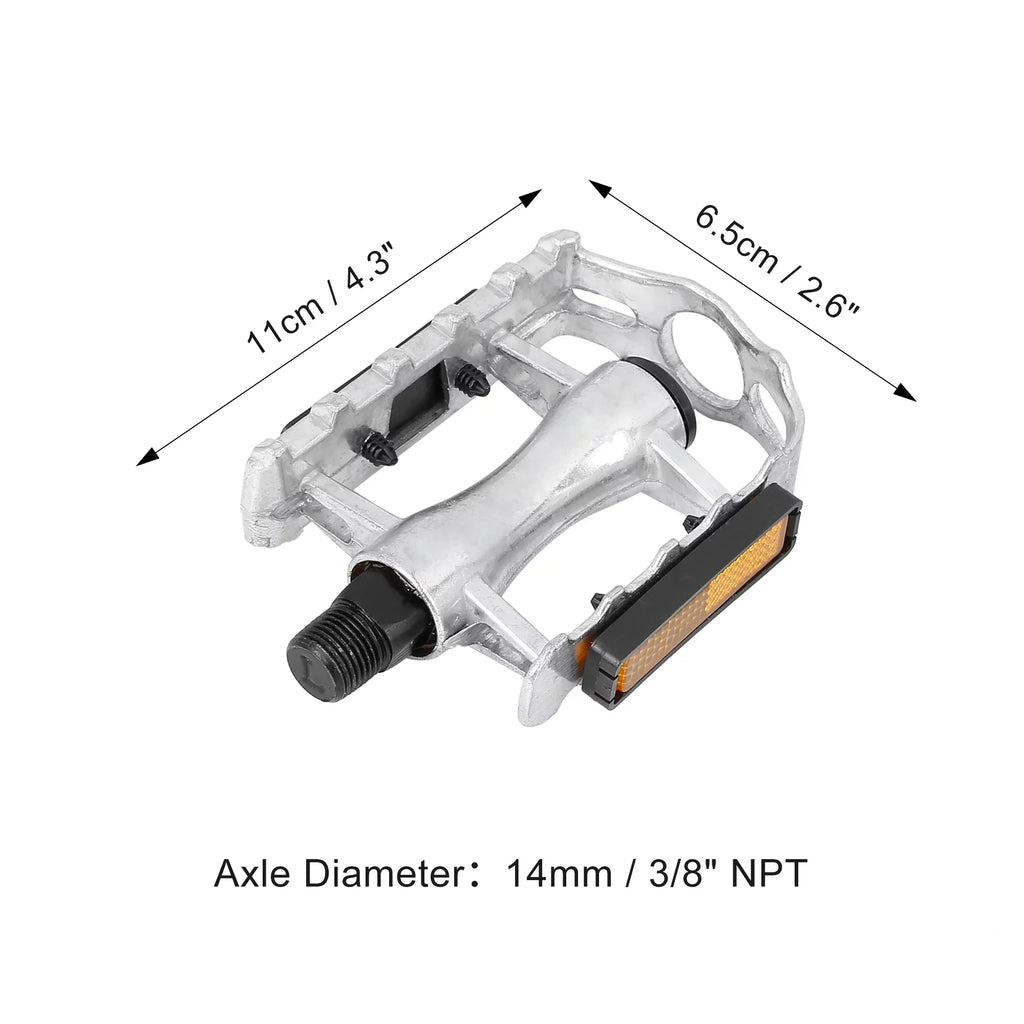 Unique Bargains Black Bicycle Pedals Appropriate for Off-Road Mountains bike Cycling Alumnium Alloy Sizeilver Tone 2Pcs