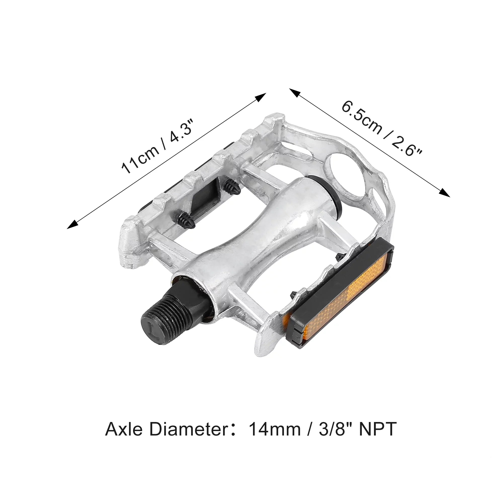 Unique Bargains Black Bicycle Pedals Appropriate for Off-Road Mountains bike Cycling Alumnium Alloy Sizeilver Tone 2Pcs