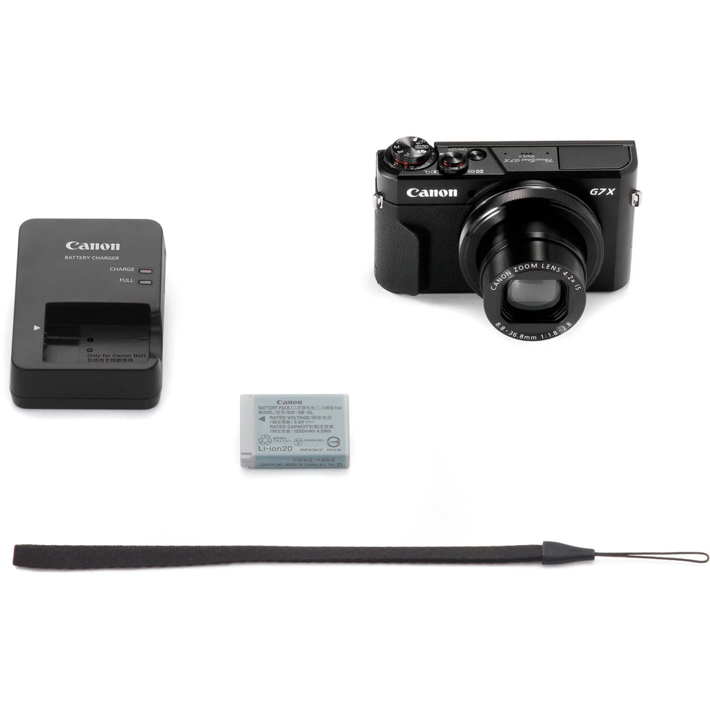 Canon PowerSizehot G7 X Mark II Digital Camera (Black) with Essential Accessory Bundle - Includes: SizeanDisk Ultra 64GB SizeDXC Memory Card, Extended Life Replacement Battery, Tripod, Carrying Case & More