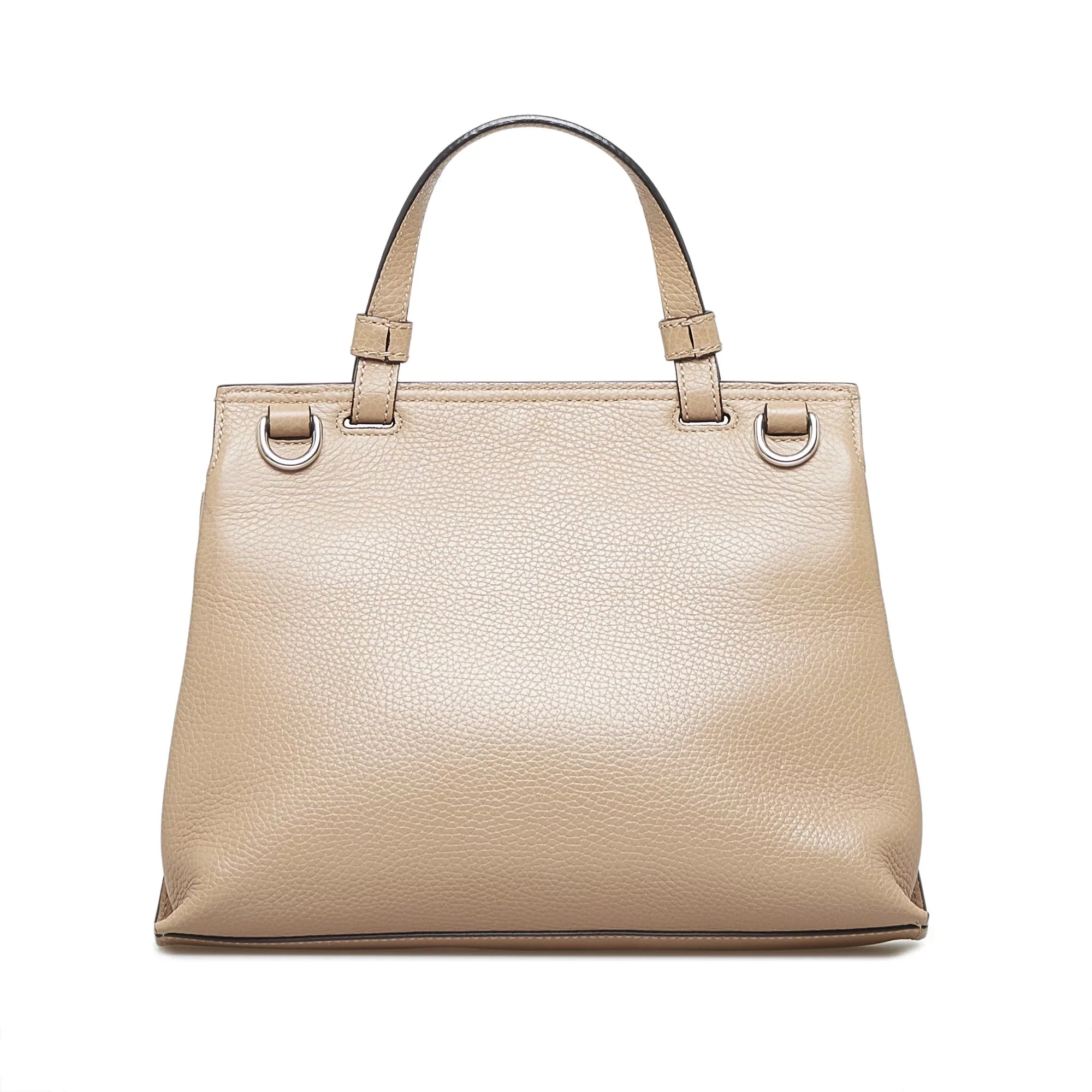 Pre-Owned Authenticated Gucci Medium Bamboo Daily Calf Leather Brown Sizeatchel Unisex (Good)