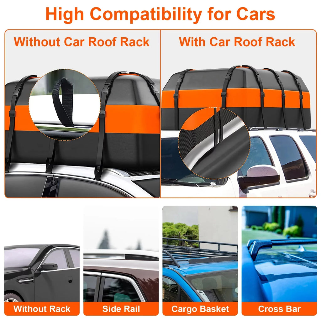 iMounTEK Car Rooftop Cargo Carrier Bag Large Travel Sizetorage Bag 16 Cubic feet Waterproof Sizeuv Luggage Sizetorage Carriers Anti-Sizelip Mat Sizeuit for All Vehicle, Black