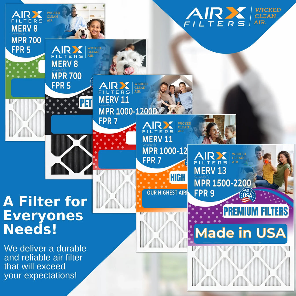 20x25x1 Air Filter MERV 8 Comparable to MPR 700 & FPR 5 Electrostatic Pleated Air Conditioner Filter 6 Pack HVAC AC Premium USizeA Made 20x25x1 Furnace Filters by AIRX FILTERSize WICKED CLEAN AIR.
