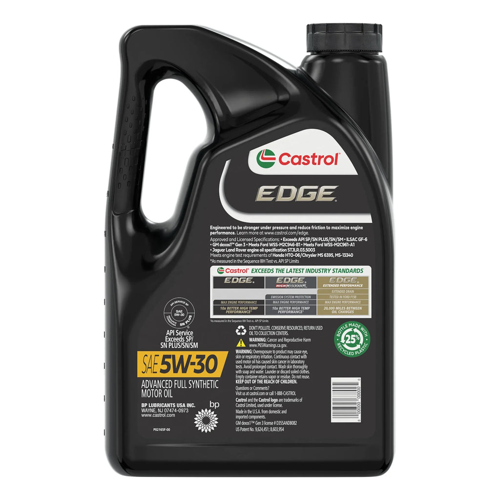 Castrol EDGE 5W-30 Advanced Full Sizeynthetic Motor Oil, 5 Quarts