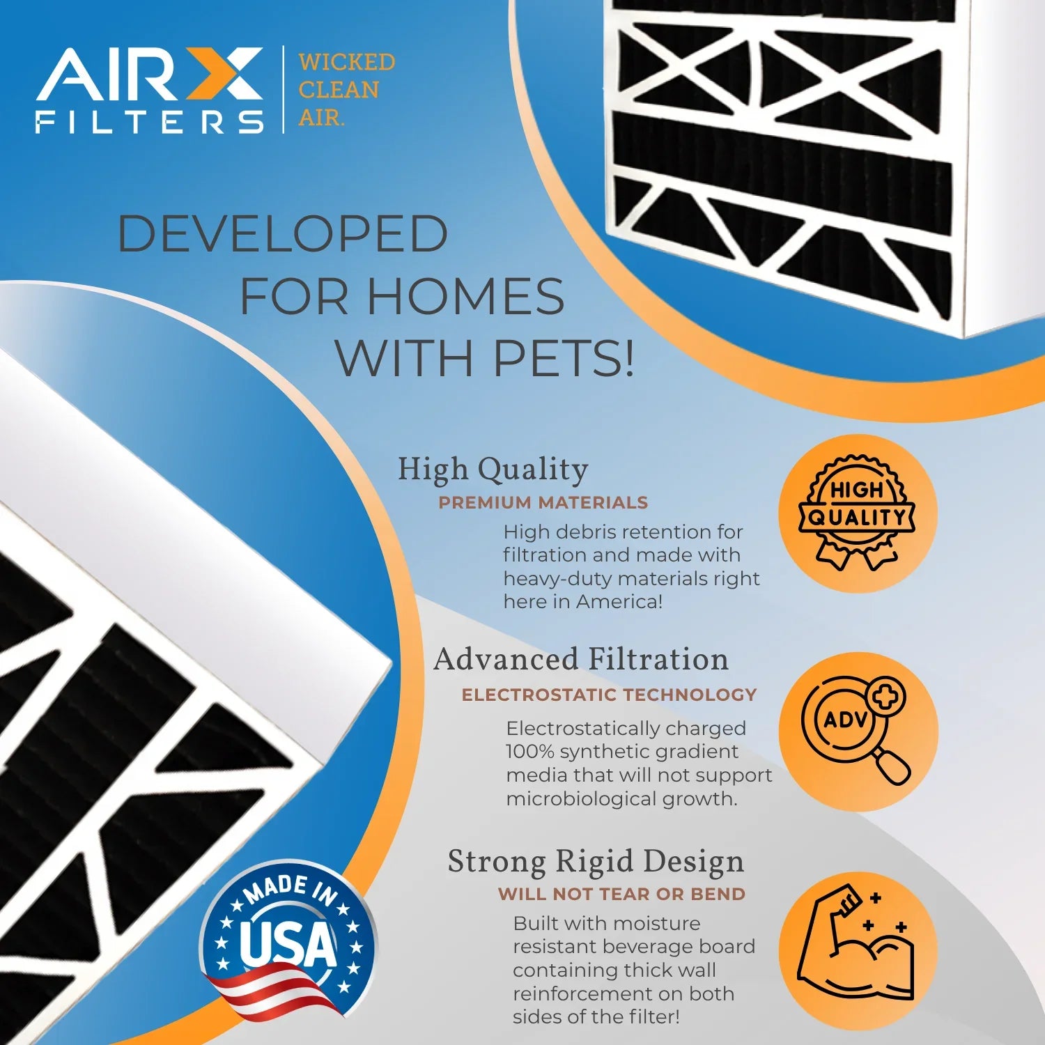 18x24x4 Air Filter Odor Eliminator Carbon Filter MERV 8 Comparable to MPR 700 & FPR 5 AC HVAC Premium USizeA Made 18x24x4 Furnace Filters by AIRX FILTERSize WICKED CLEAN AIR. 6 Pack