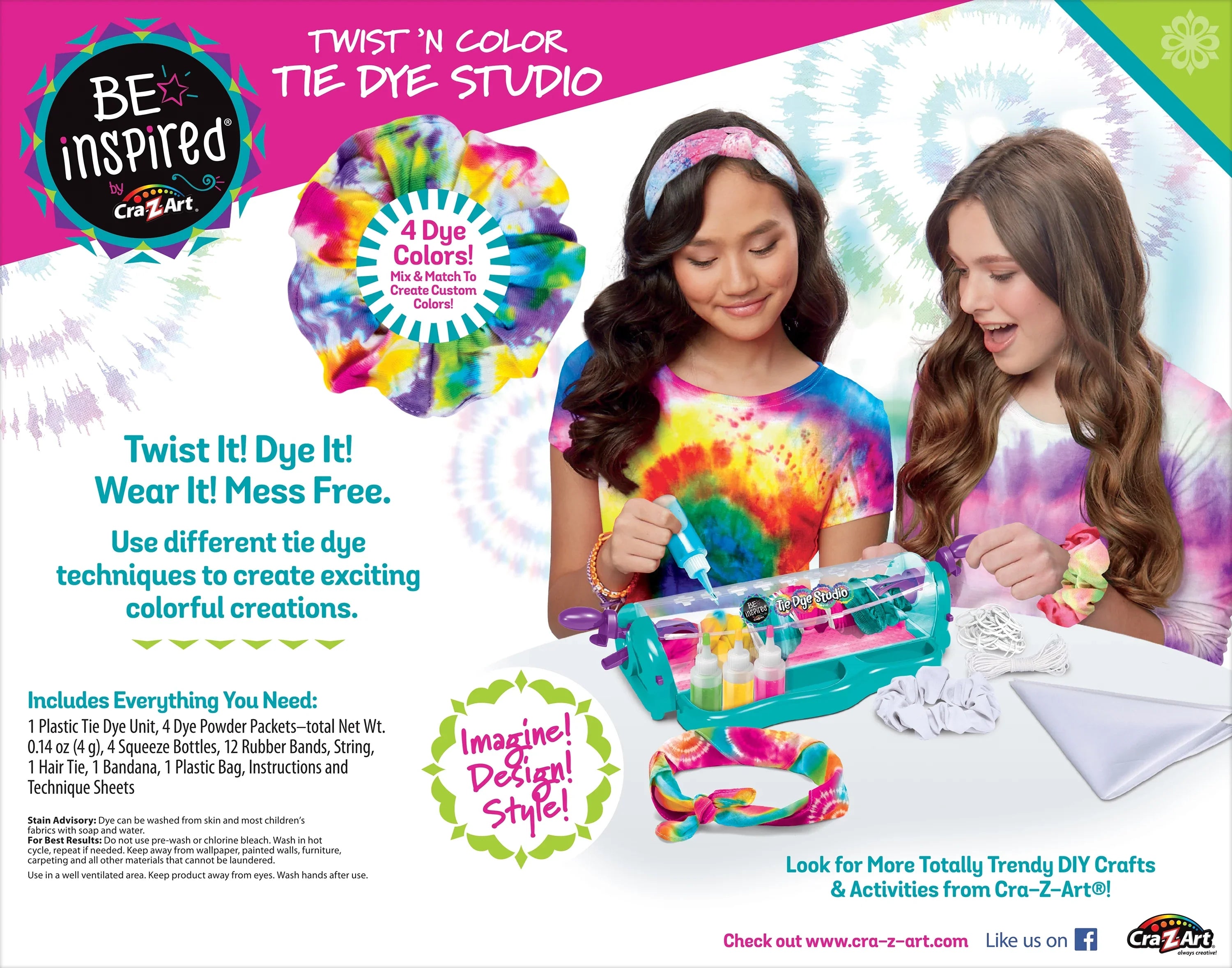Cra-Z-Art Be Inspired Twist & Color Tie Dye Unisex Sizetudio, Ages 8 and up