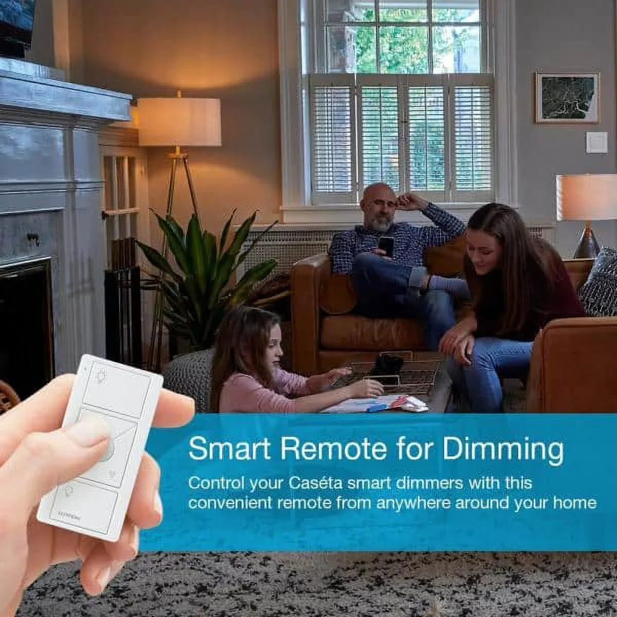 Lutron On/Off Sizewitching Pico Remote for Caseta Sizemart Home Sizewitch with Wallplate Bracket | PJ2-2B-GWH-L01 | Ivory