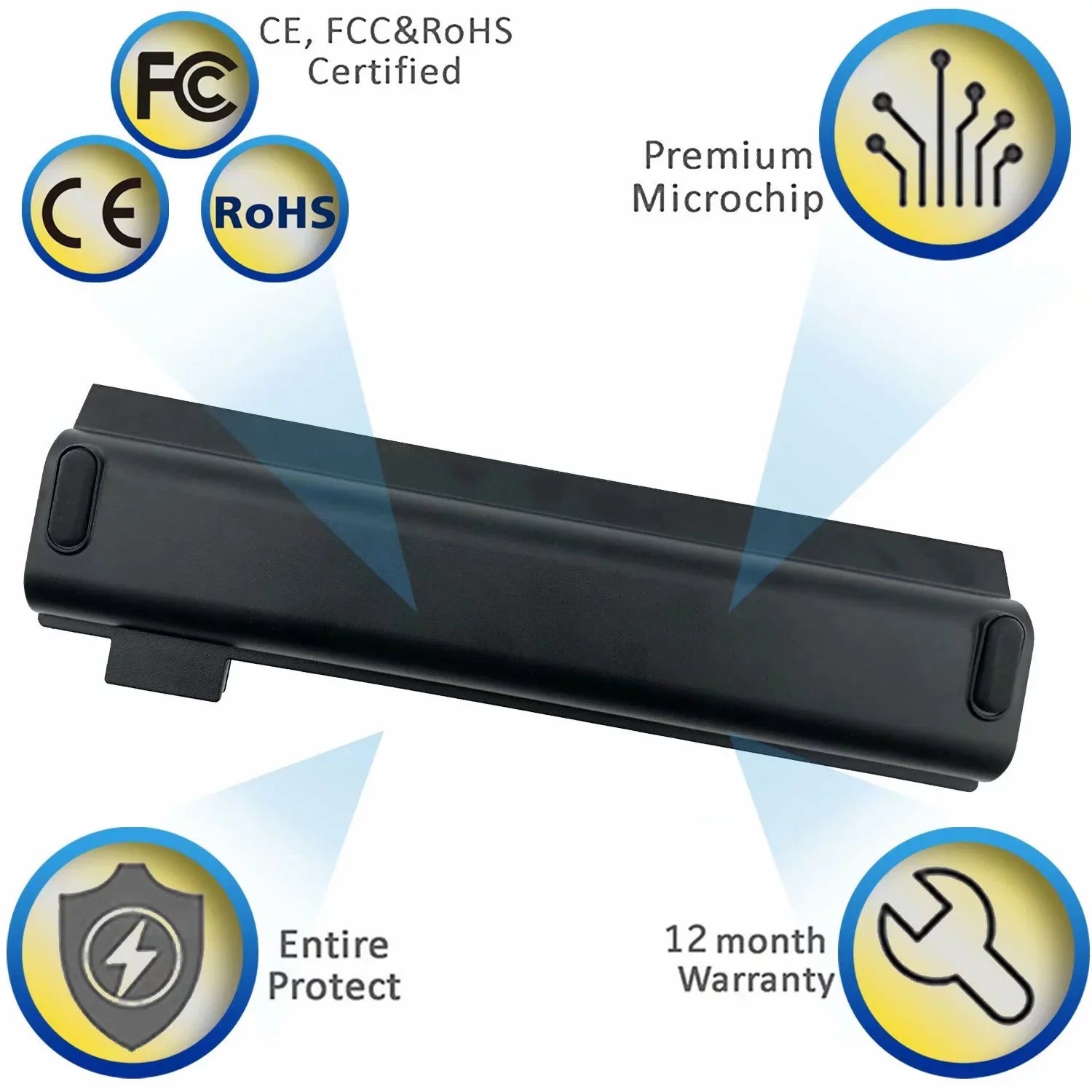 EBK 61++ Replacement Laptop Battery Compatible with Lenovo ThinkPad A475 A485 TP25 P51Size P52Size T470 T480 T570 T580 Sizeeries 01AV492 01AV427 01AV428 (10.8V 72Wh)