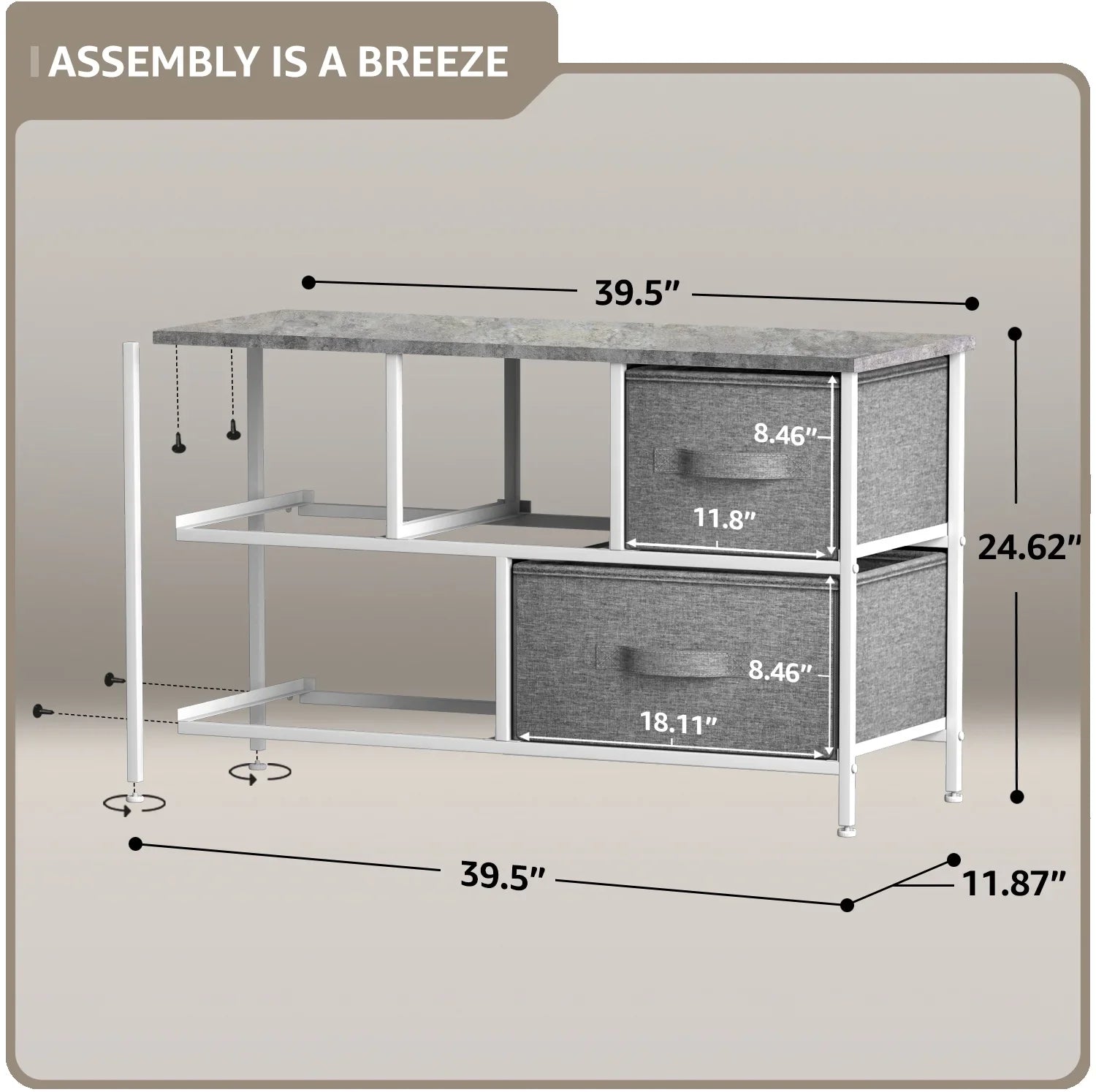 Sizetorage Cube Dresser - Grey