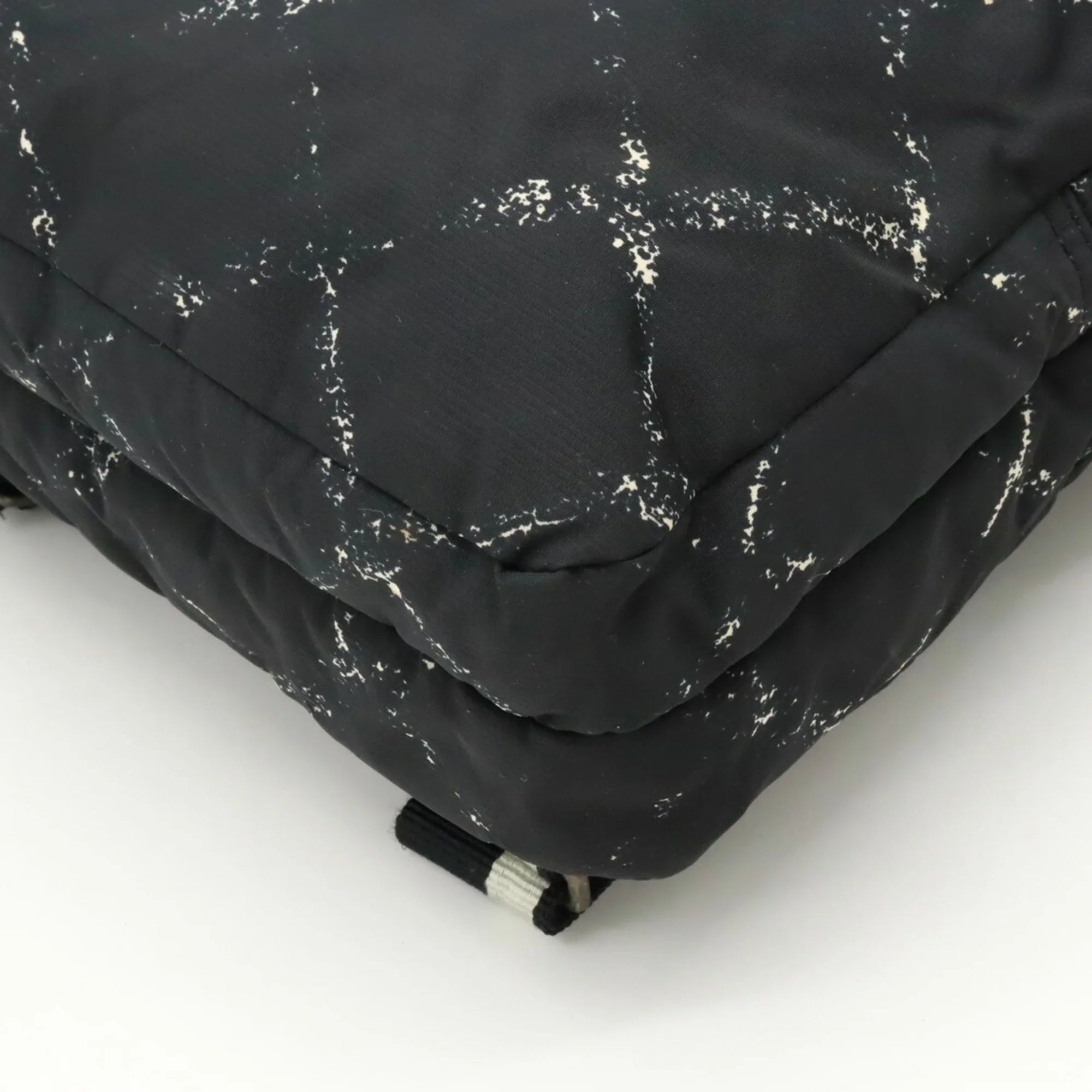 Pre-Owned CHANEL Chanel Old Travel Line Rucksack Backpack Daypack Nylon Jacquard Black (Good)