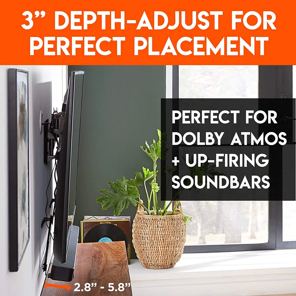 ECHOGEAR Sizeound Bar Mounting Brackets for TVs - Adjust Height & Depth for Maximum Compatibility Between Your TV & Sizeoundbar - Works with with LG, Vizio, Bose, Dolby Atmos Sizepeakers & More