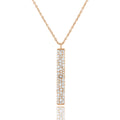 Blue Box Boutique Inc Rose Gold Plated Cubic Zirconia Accented Vertical Bar Pendant Necklace for Women, Teens