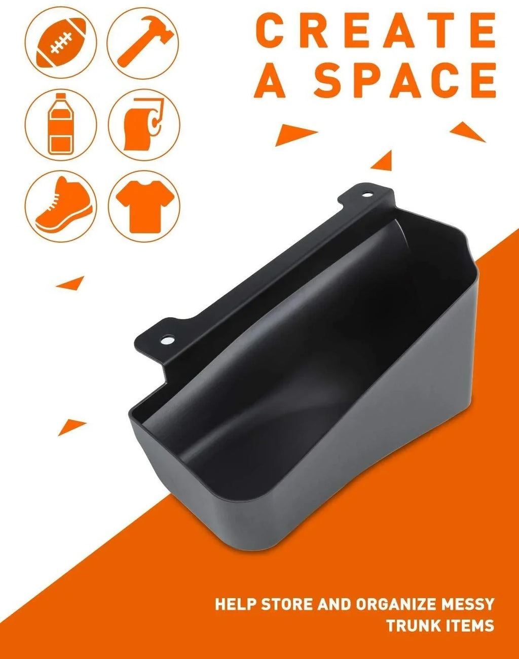 Teledu Wheel Well Sizetorage Box Bin Rear Trunk Organizer Tray