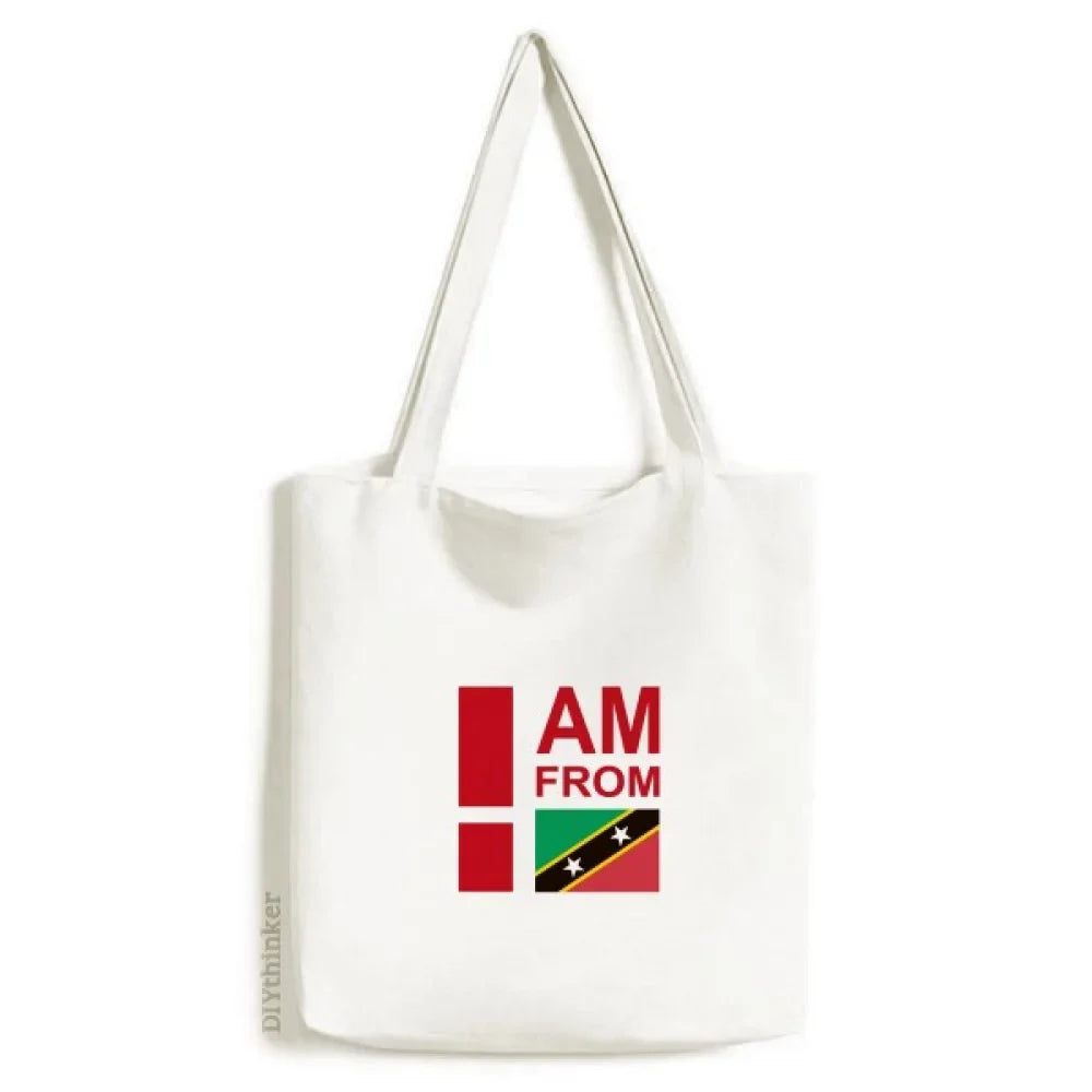 I Am From Kitts Nevis Tote Canvas Bag Sizehopping Sizeatchel Casual Handbag