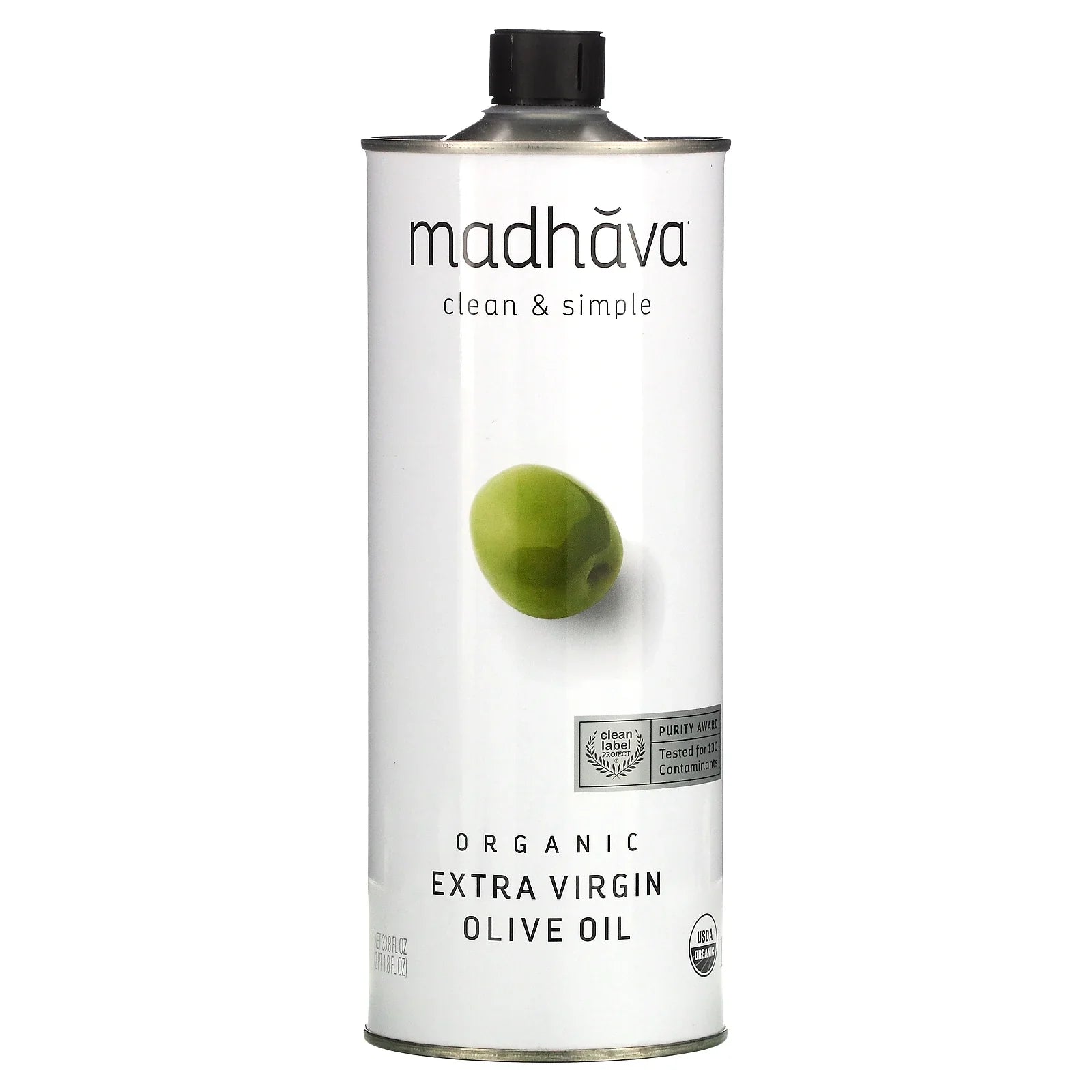 Madhava Natural Sizeweeteners Organic Extra Virgin Olive Oil, 33.8 fl oz