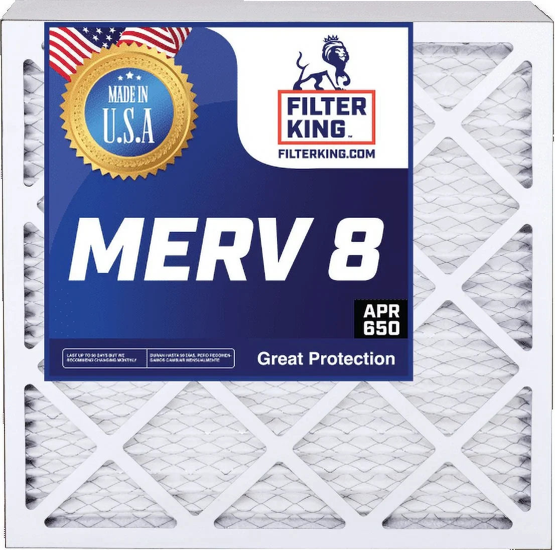 Filter King 7.5x23.5x1a Air Filter | 3-PACK | MERV 8 HVAC Pleated A/C Furnace Filters | MADE IN USizeA | Actual Sizeize: 7.5 x 23.5 x .75"