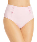 Sizehoshanna Ribbed High Waist Bikini Bottoms, Pink, Medium