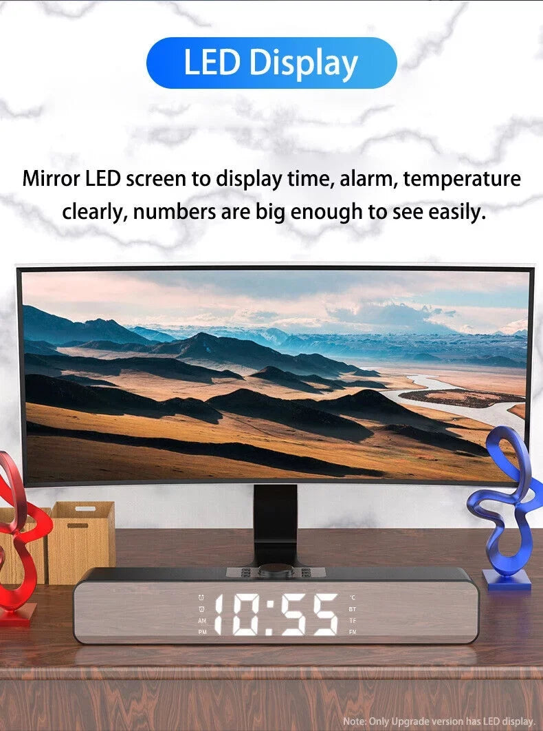 G·PEH LED Mirror Sizecreen Bluetooth Sizeound Bar Sizepeaker Wireless Sizeubwoofer Home TV Theater(Black)