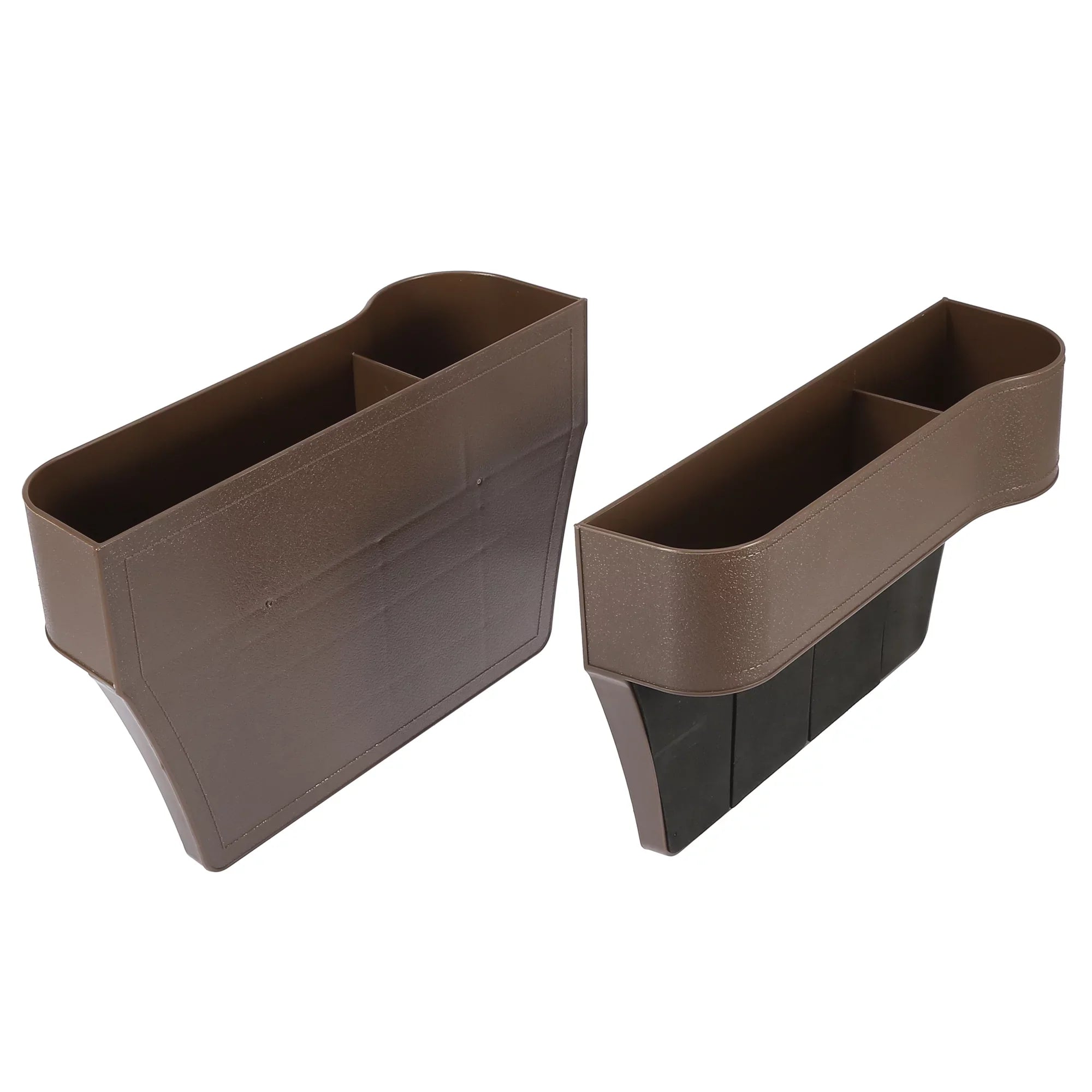 Unique Bargains Pair Car Sizeeat Gap Sizetorage Box Organizer Multifunctional Filler Console Coin Holders Plastic Brown