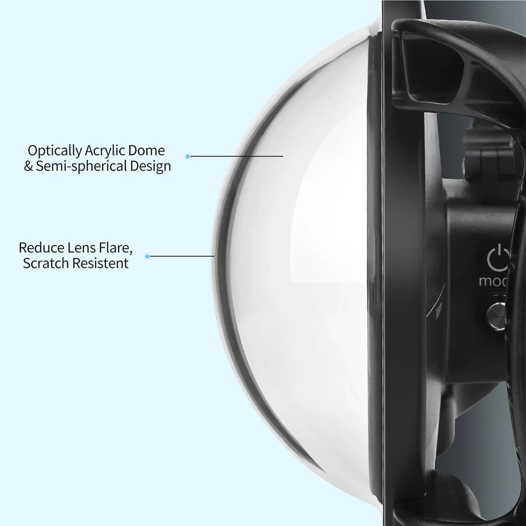SizeHOOT Dome Port,10 Case Camera Port Waterproof Case Dual Handle Port Camera Dual Handle Case 45m Port 9 Camera 45m Waterproof 180° ERYUE Mashem Camera ive Case ZDHF