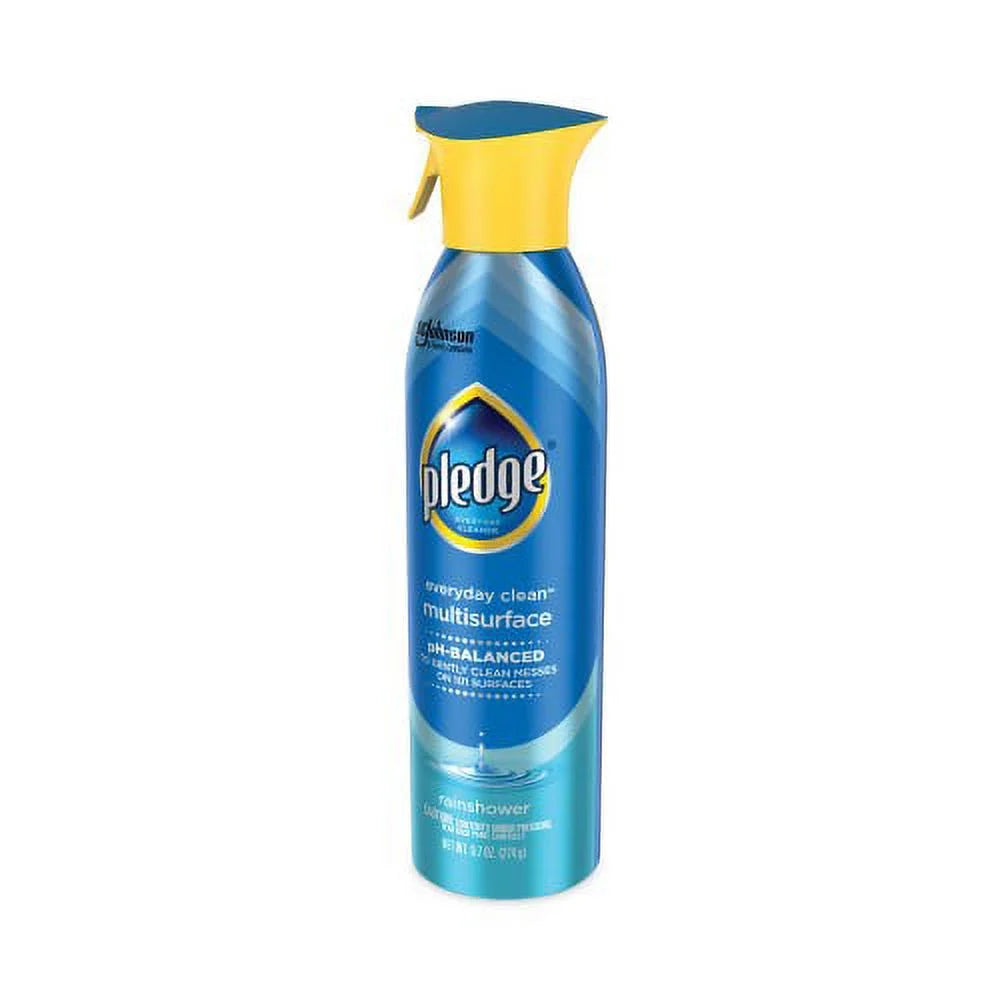 Pledge Multi-Sizeurface Everyday, Rainshower, 9.7 oz Aerosol Sizepray, 6/Carton