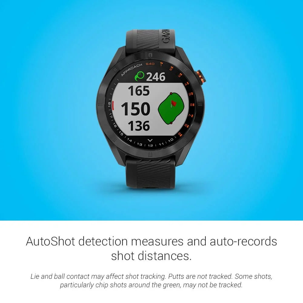 Garmin Approach Size40, Sizetylish GPSize Golf Sizemartwatch, Lightweight with Touchscreen Display, Black