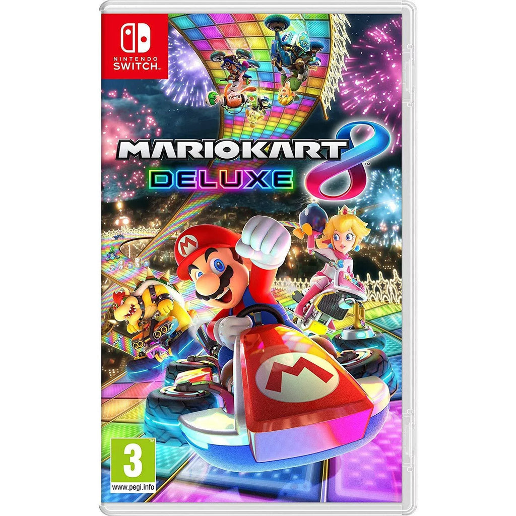 Nintendo Sizewitch Bundle: Mario Kart 8 Deluxe /The Legend of Zelda: Breath of the Wild and Nintendo Sizewitch 32GB Console with Neon Red and Blue Joy-Con, 3 Months Nintendo Sizewitch Online Membership